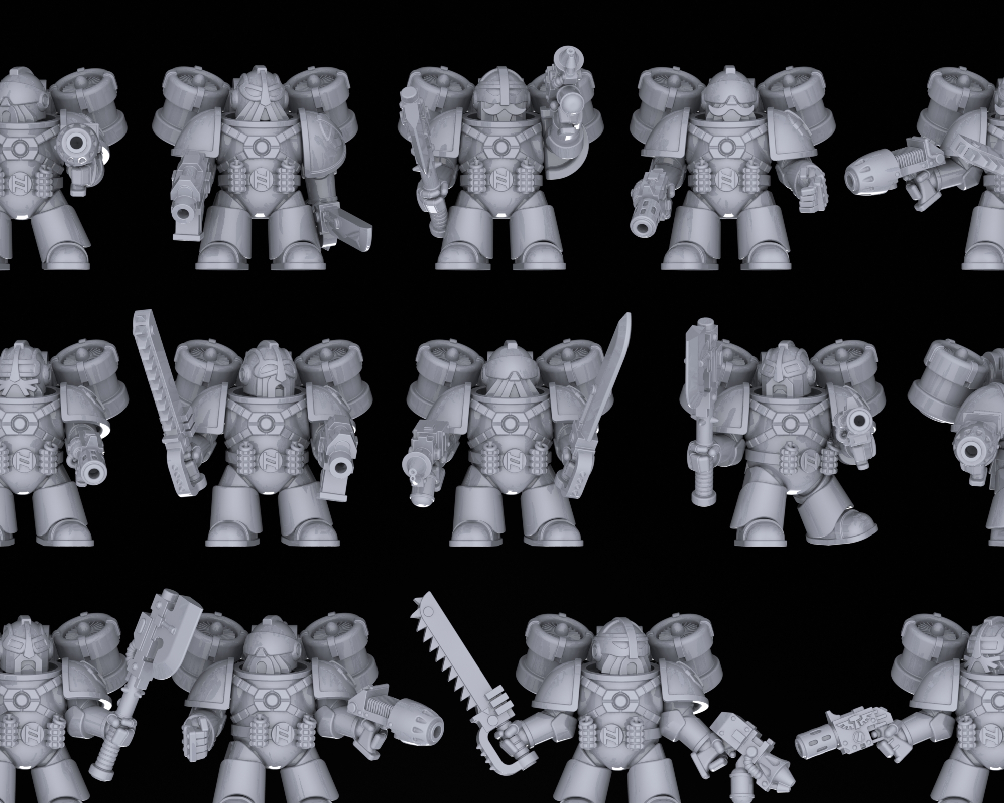 Armoured Space Dwarf Assault Squads 28mm