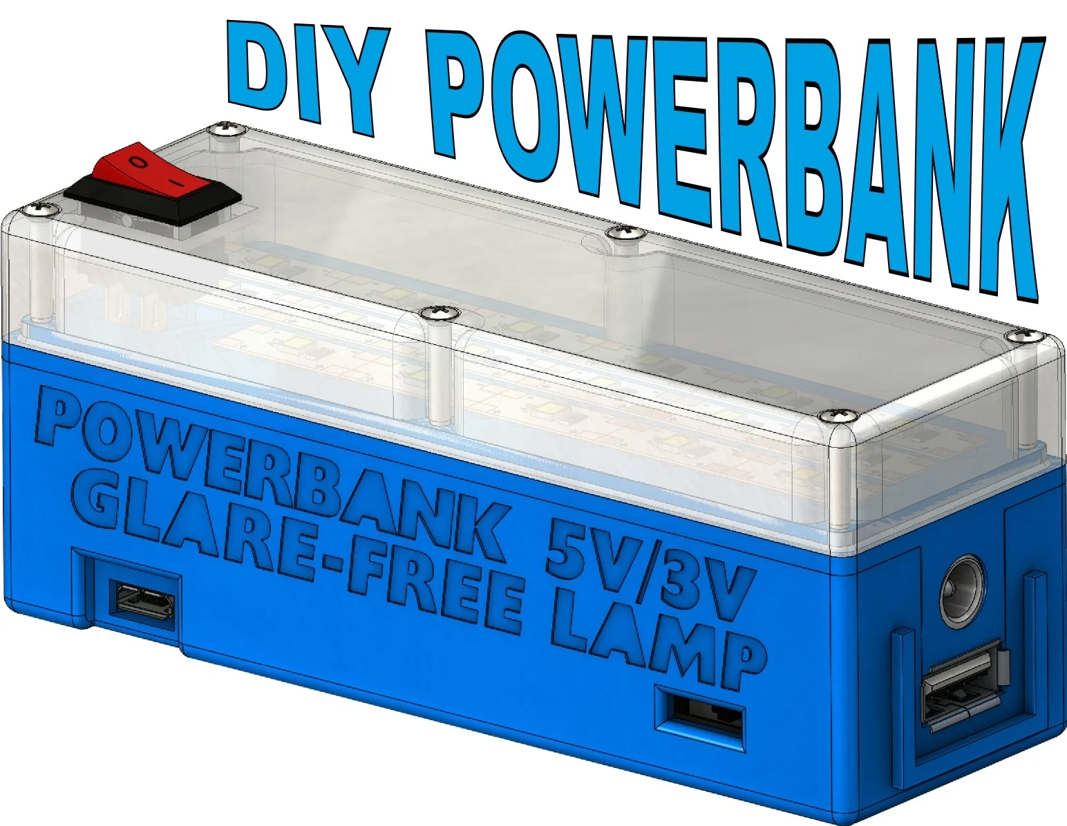 DIY POWERBANK with glarefree lamp