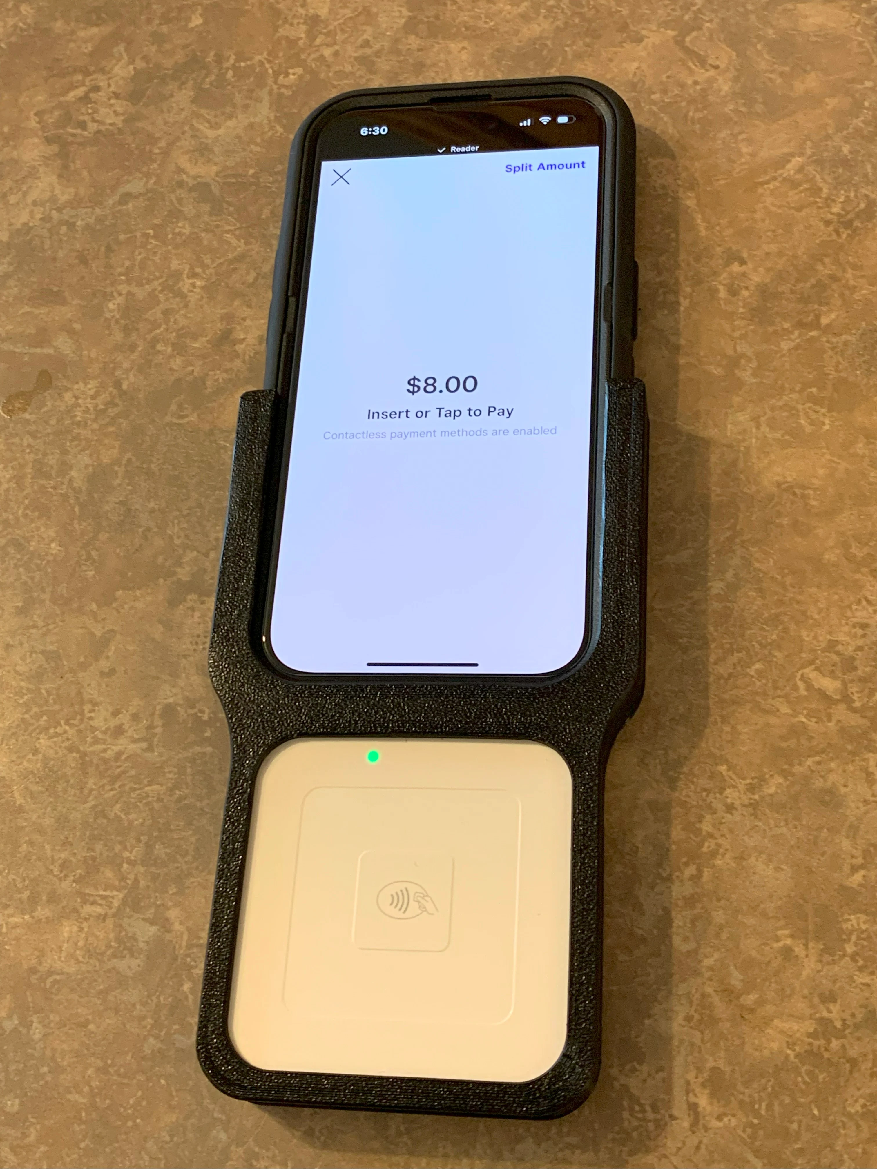 Square Reader holder for iPhone 14 Pro with Otterbox Defender