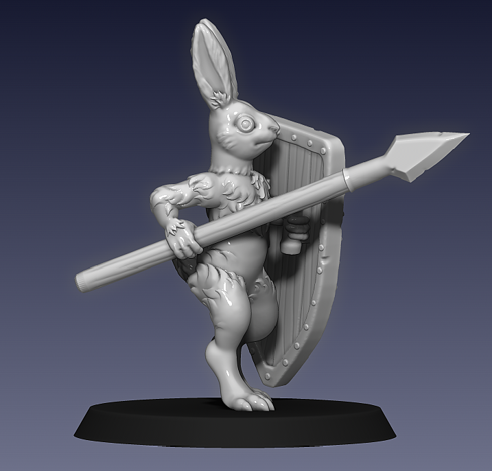 Rabbitfolk spearman (32mm scale)