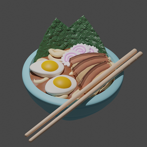 Bowl of Ramen scaled for 28mm tabletop terrain (plain version & naruto version)