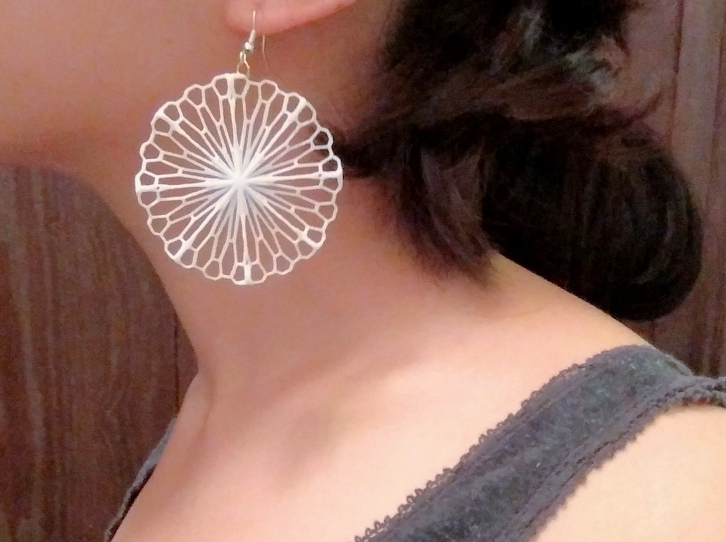 Mathematical Art: Crumpled Circle (Earrings)