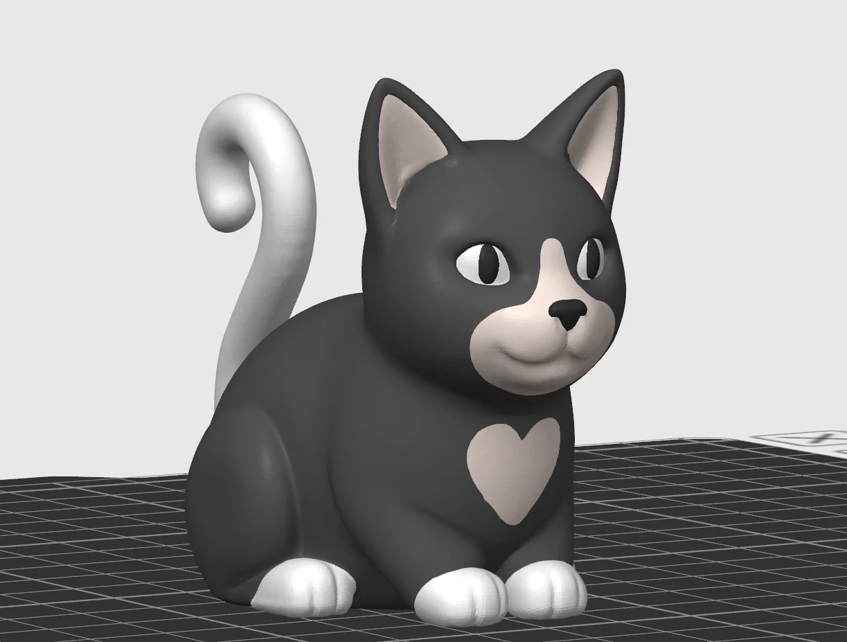 Cute Cat 3D Model 2 – Multi Color Friendly STL | SAVFX Series (Free)