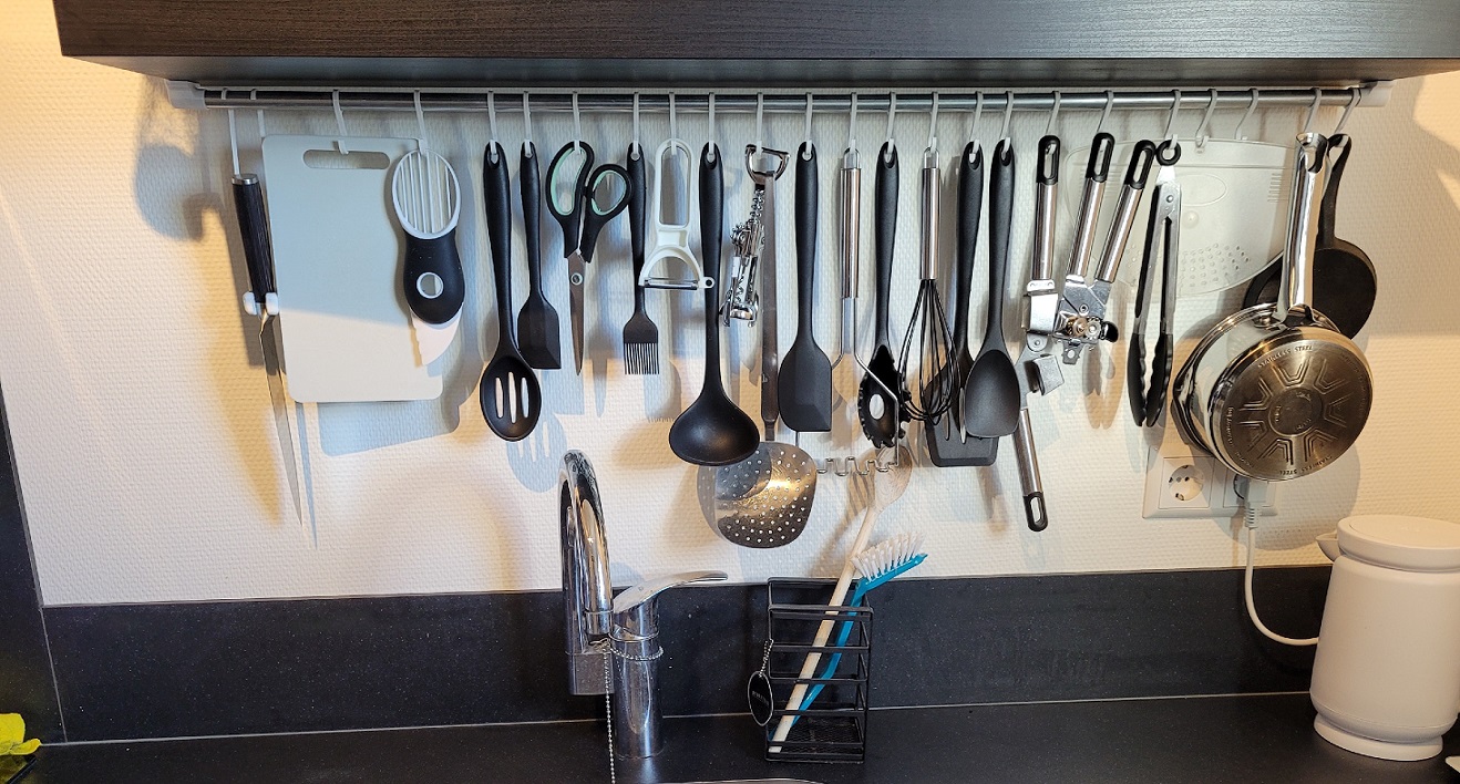 kitchen utensil rack for Ikea Lack floating wall shelf