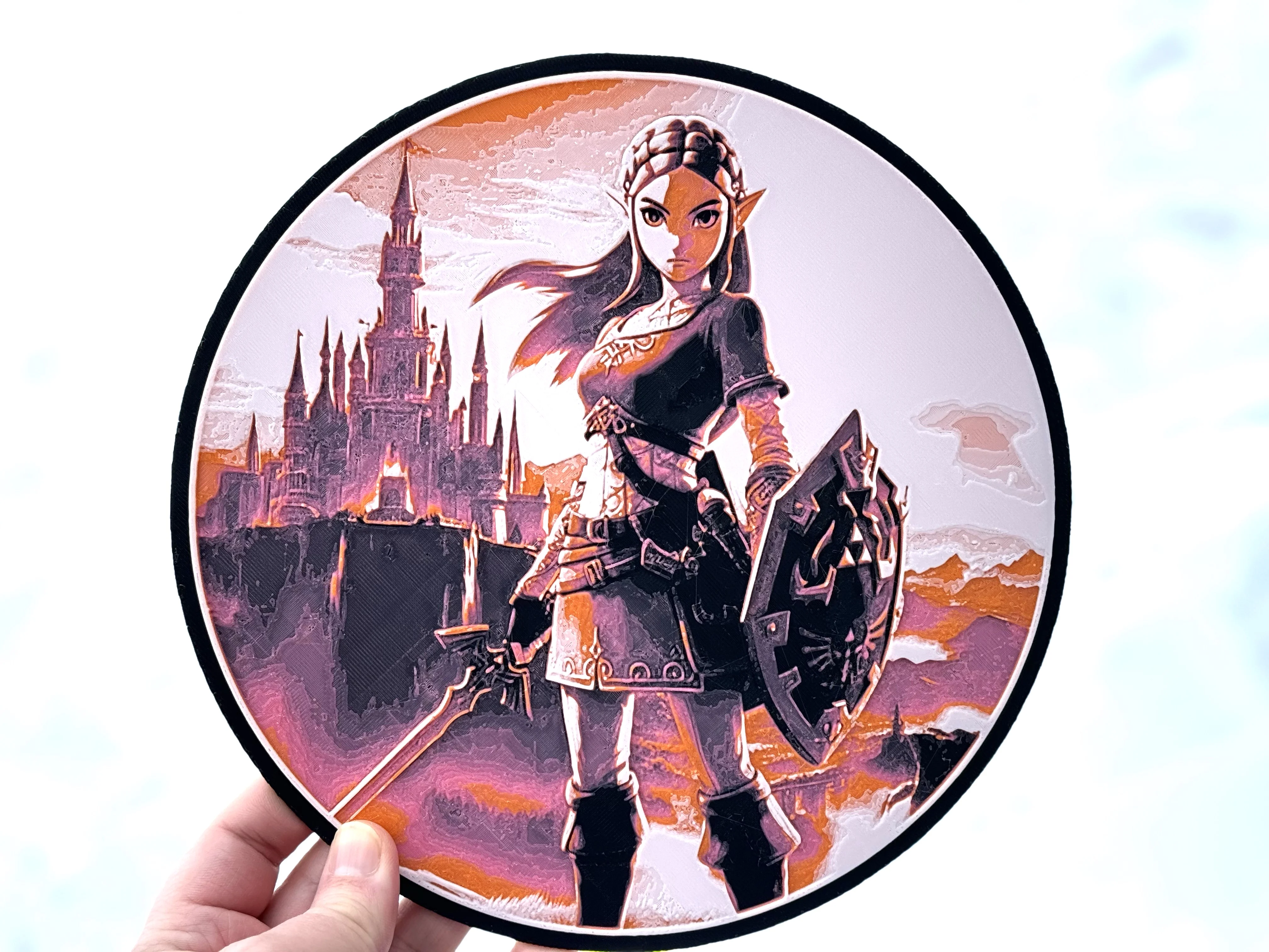Zelda in Front of Hyrule Castle - HueForge Wall Art