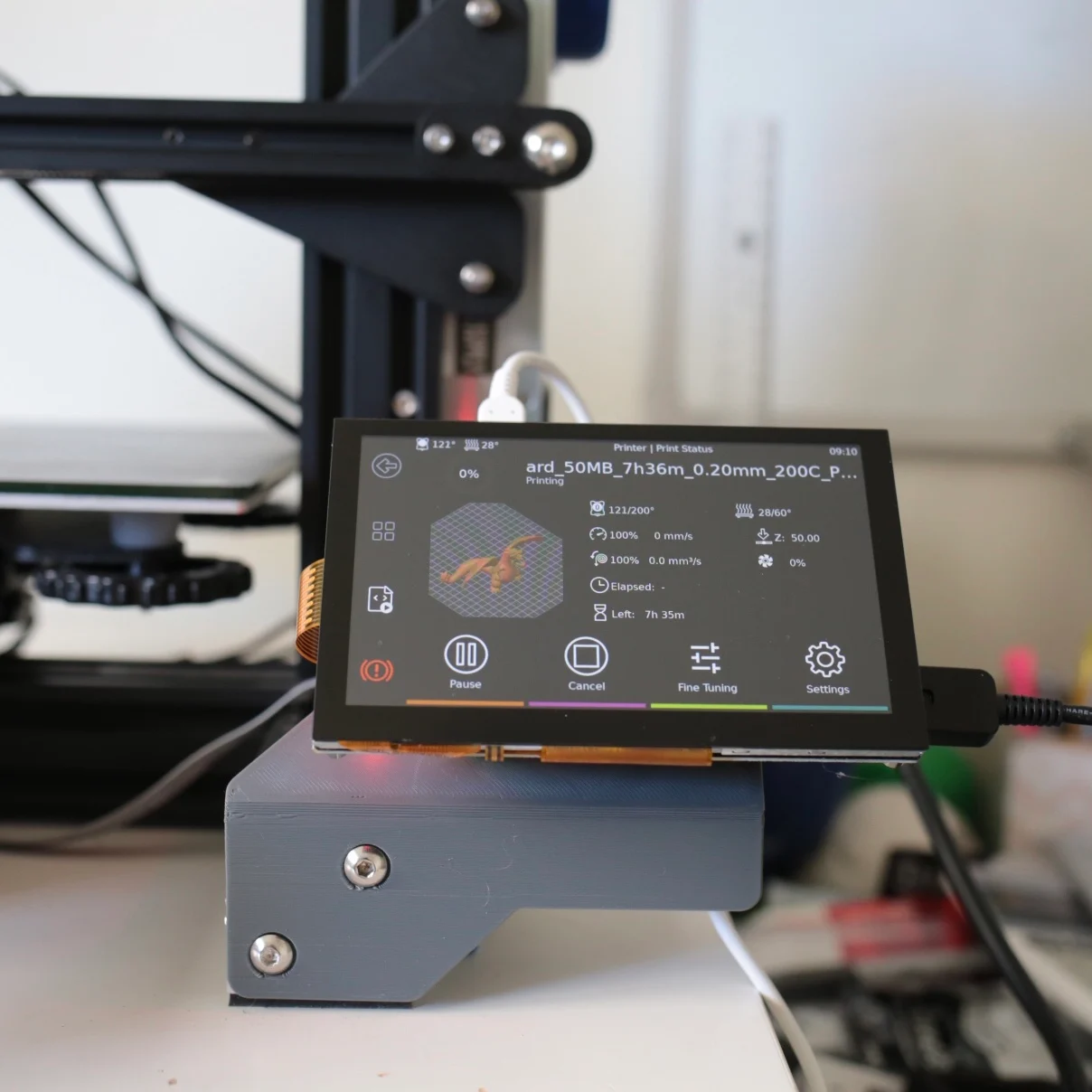 Raspberry Pi Screen Mount for Ender 3 - OctoDash/Klipperscreen