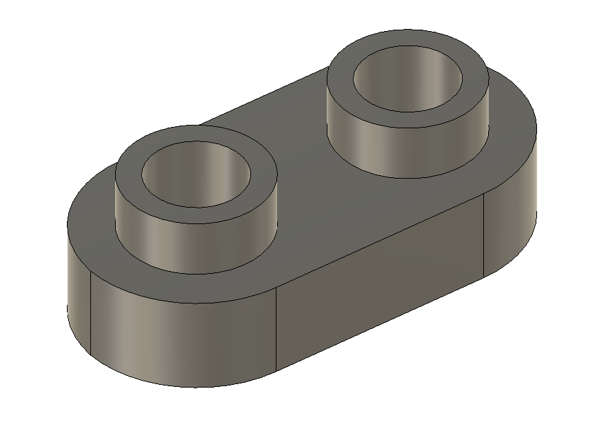 2x1 Lego brick with rounded corners