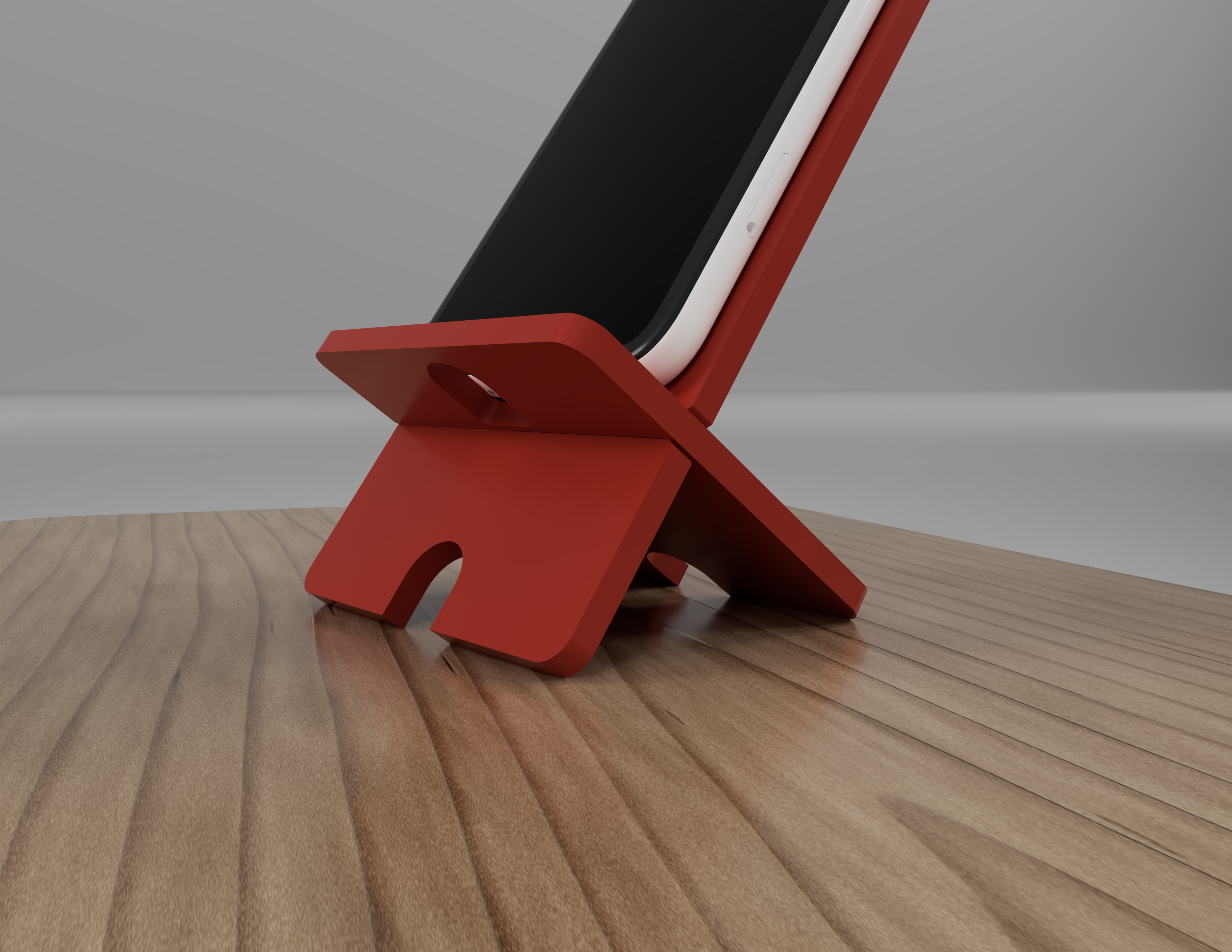 Minimal Desk Phone Stand: 2 Piece Interlocking Design