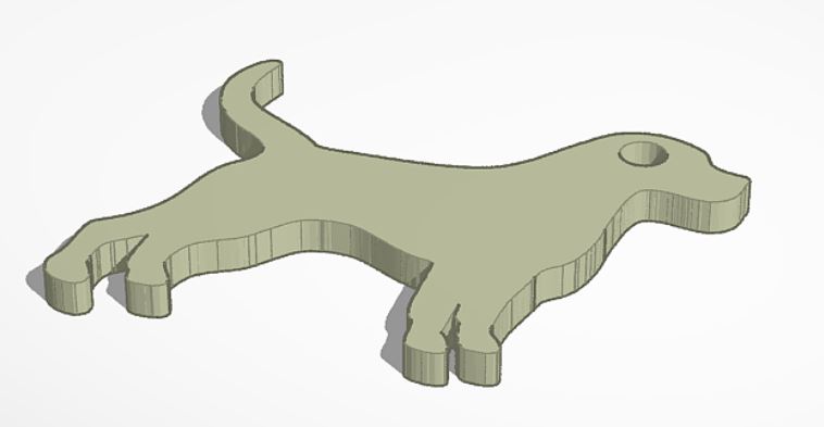 2d dog keychain