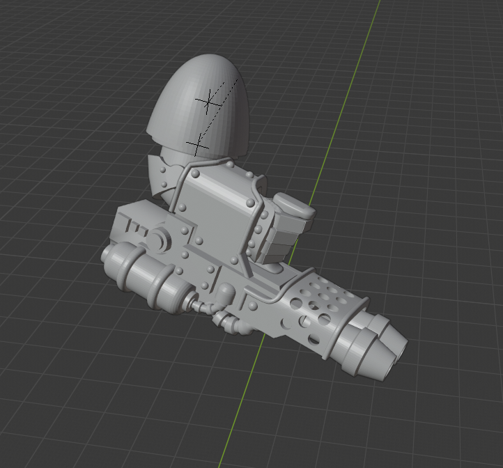 One handed Heavy Flammer (Poseable)