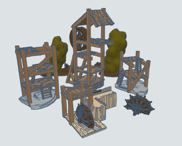Isengard Scaffolding 10mm Scale WIP