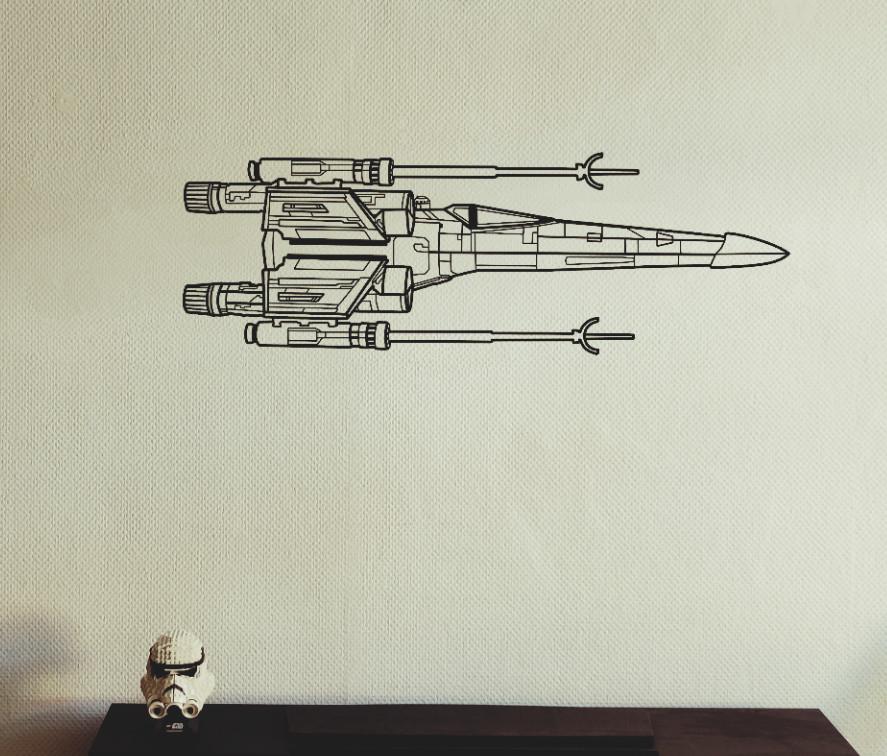 X-wing fighter 2D wall art