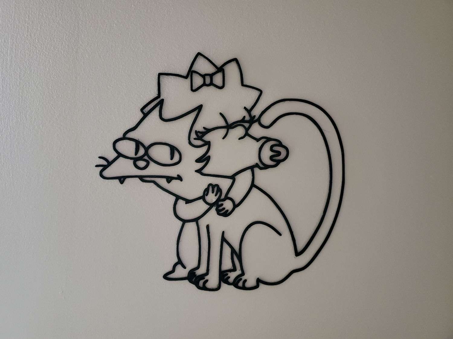 Maggie Hugging Snowball - Simpsons Wall Art