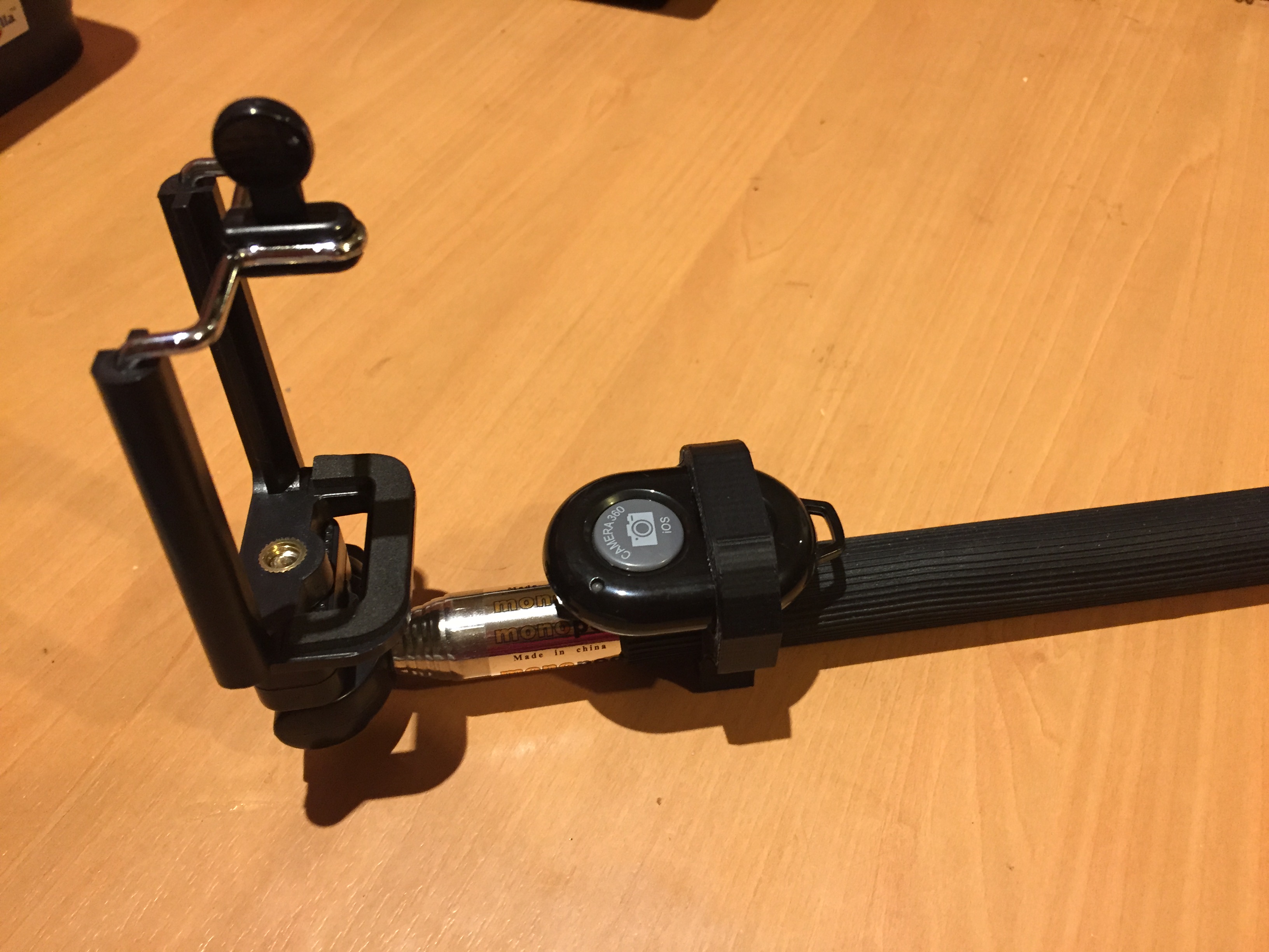 Selfie Stick and Bluetooth Shutter Remote Holder