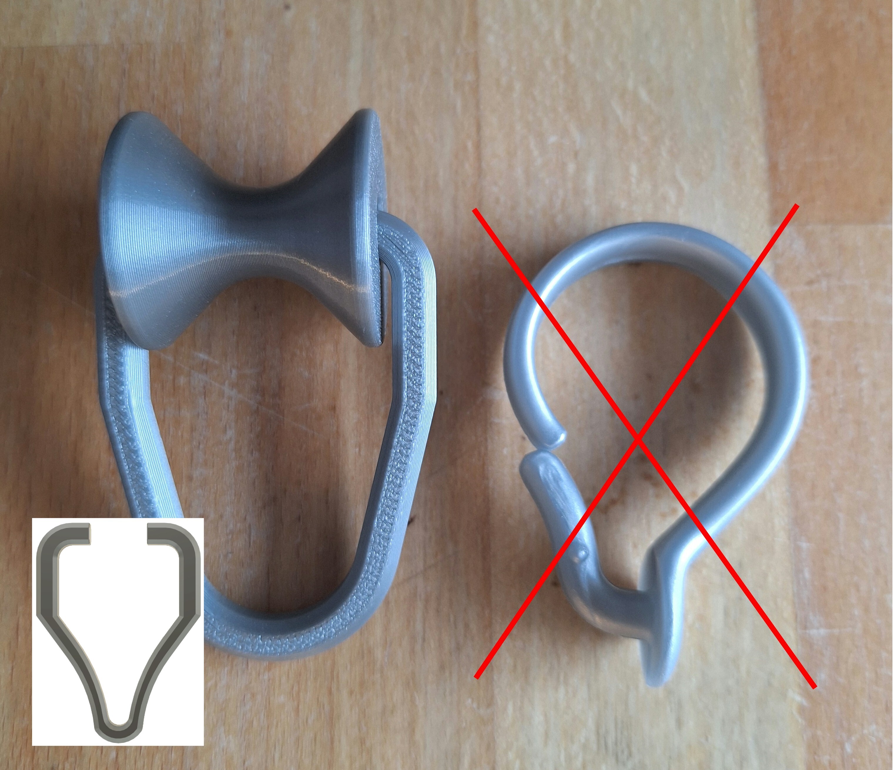 22mm rod shower curtain roll ring / 22mm Stangen Duschvorhang-Roller