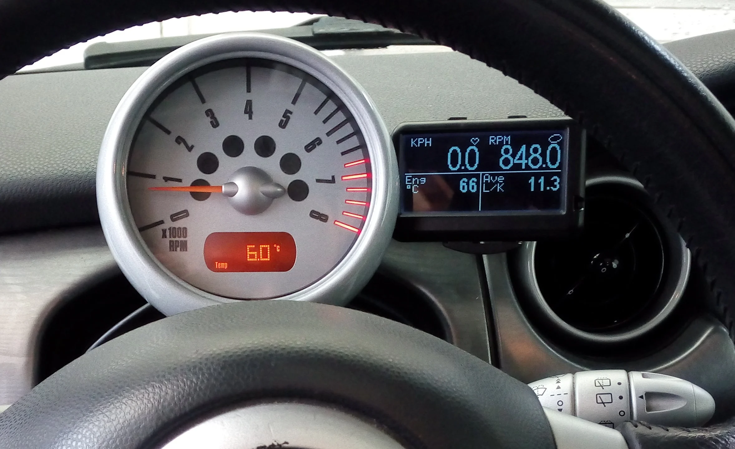 Mount for Ultragauge for Mini Cooper vehicles