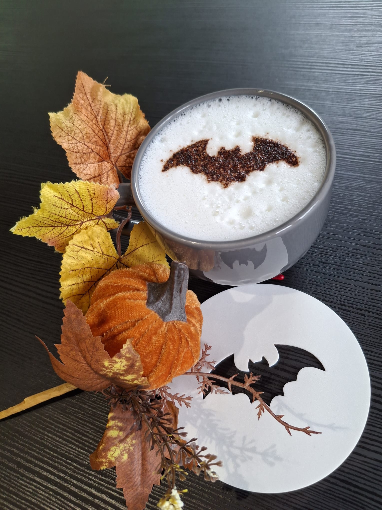 Coffee Stencil Art - Bat - Halloween