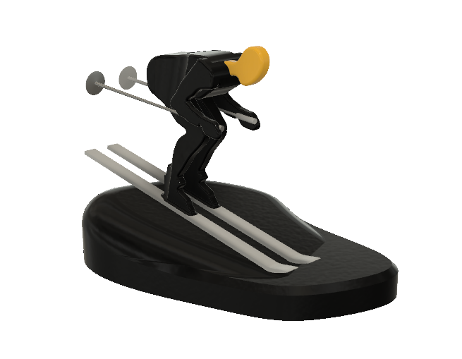 Skiing Athlete Minimalist Square