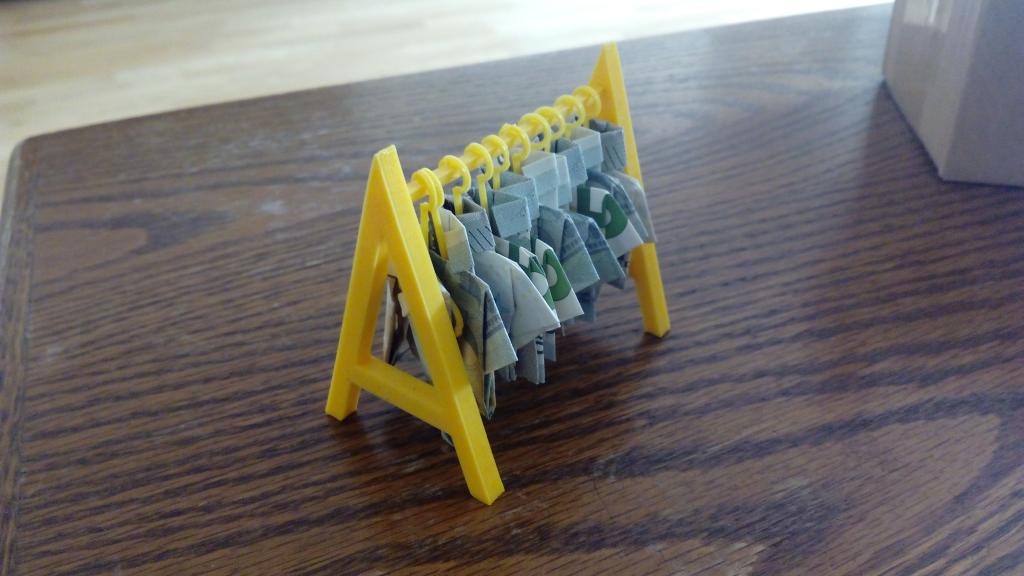 Coathook and stand for origami clothes (money gift)