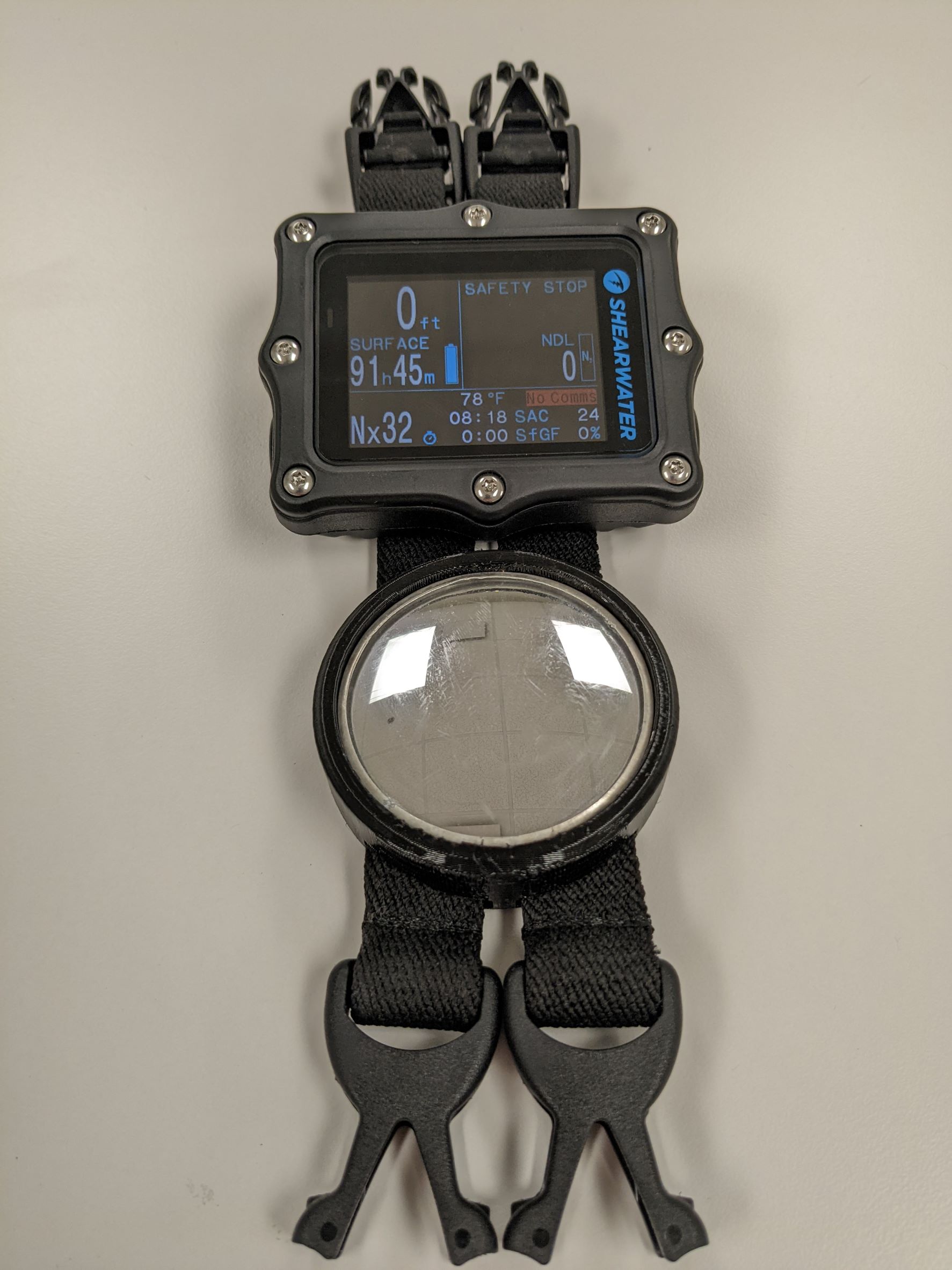 Scuba Diving Wrist Mirror Mount - Shearwater Perdix Strap