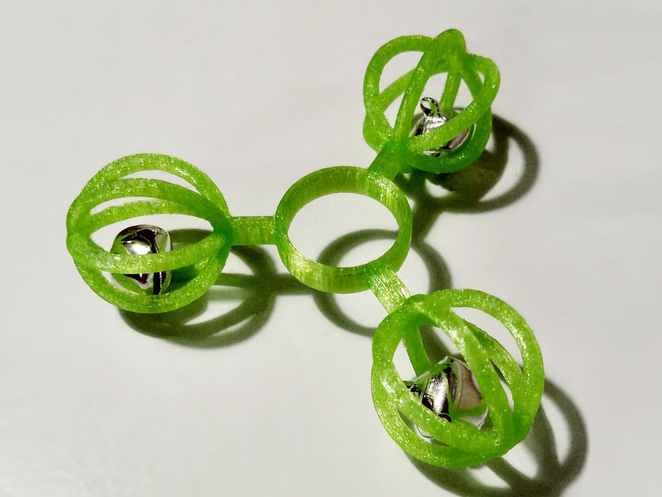 Bird toy with 3 jingle bells
