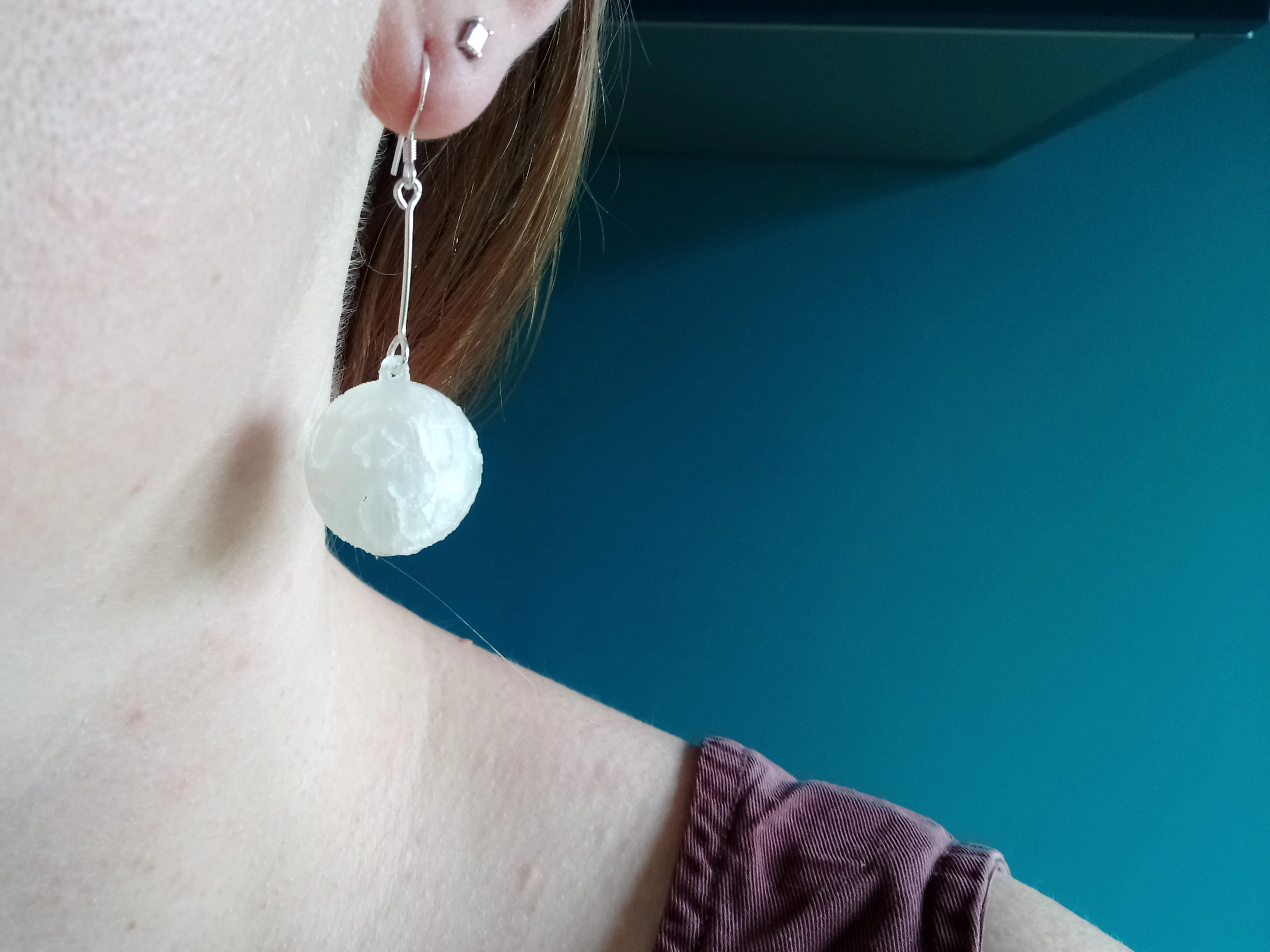 earrings sphere organic / vegetal