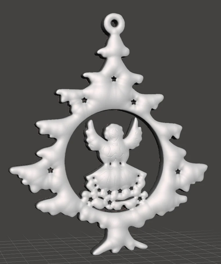 Christmas Tree Ornament - Tree with Angel