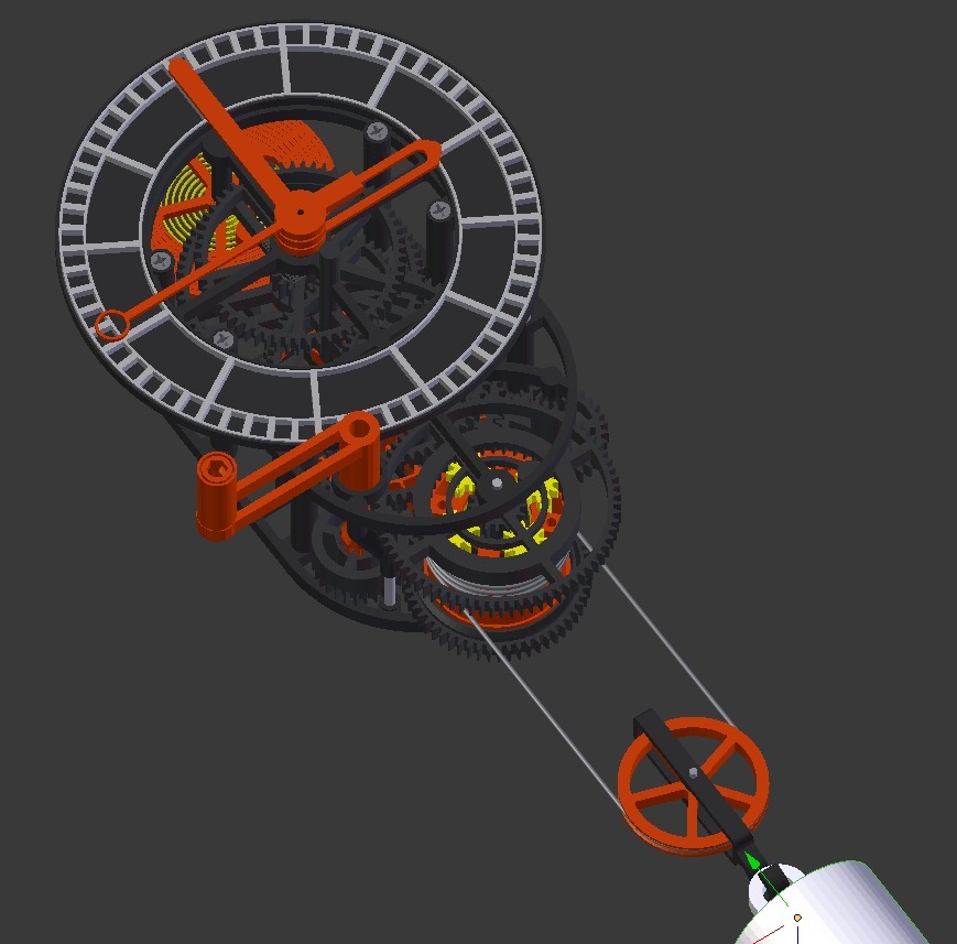 3D printed mechanical Clock with Anchor Escapement (STL files)