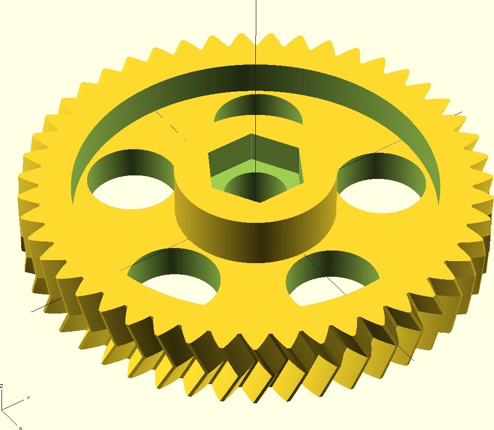High Resolution Herringbone gears for Greg's Wade Reloaded extruder.