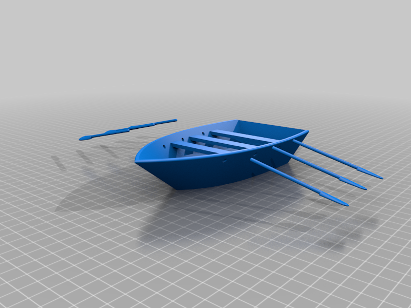 Boat with oars