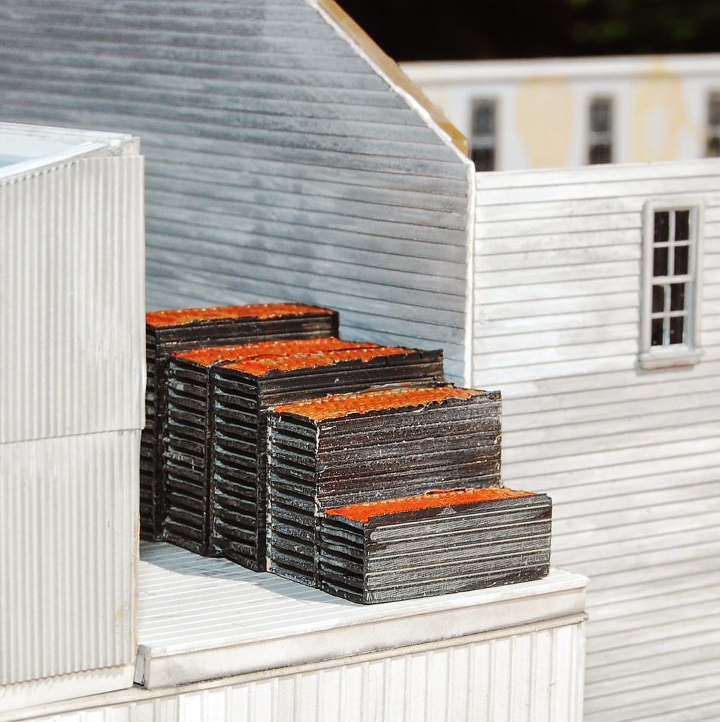 Stacks of drying flats for dried fruit