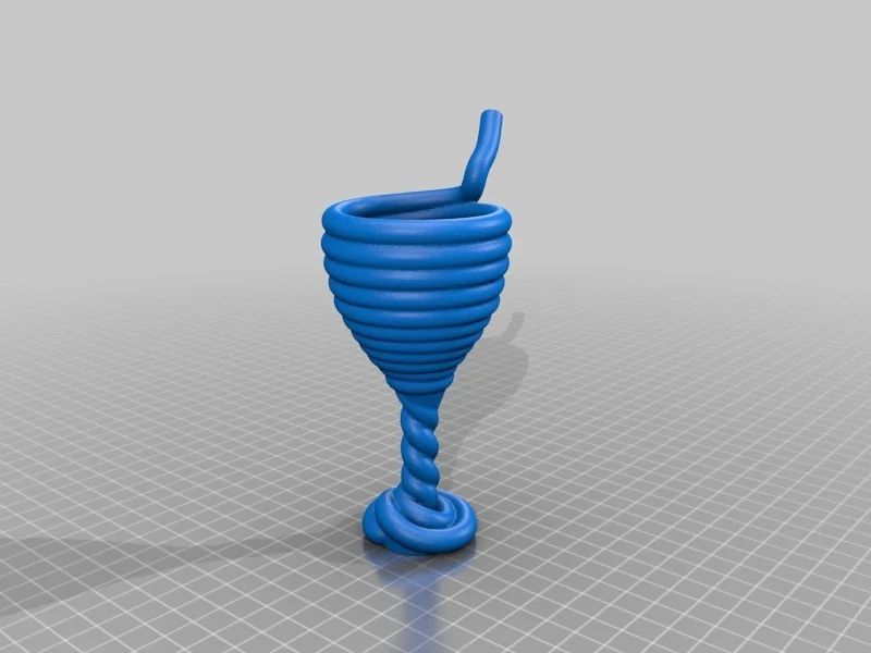 Spiraled drinking straw cup