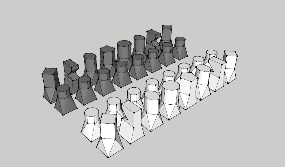 Bauhaus type chess set