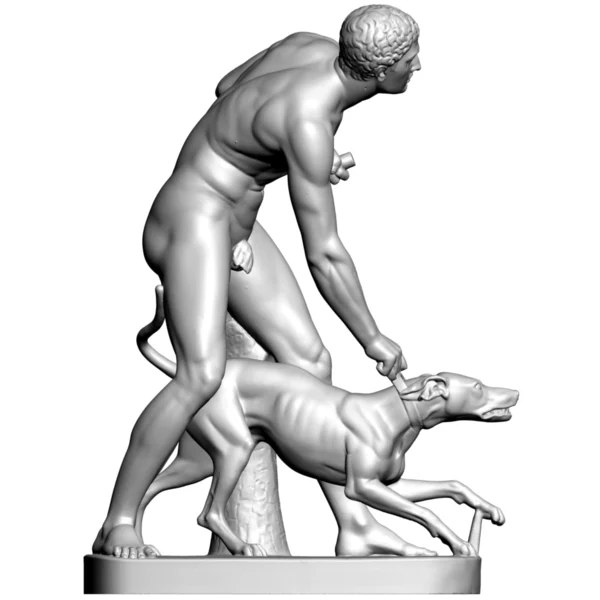 3D Scan of statue titled Hunter And His Dog