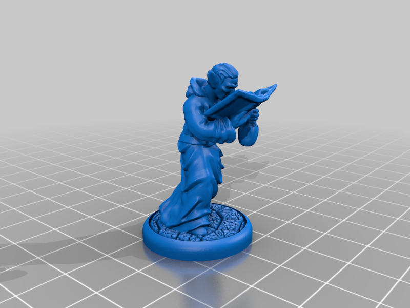 Elf Scholar with Book and Pouch