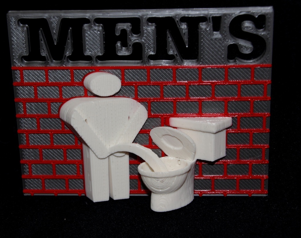 3D Men's Washroom Signs