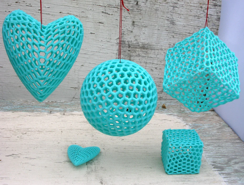 Sphere, Heart, and Cube