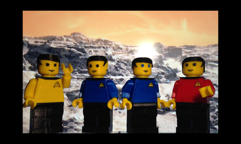 Star Trek Giant Minifigs:  Kirk, Spock, McCoy, and Scotty