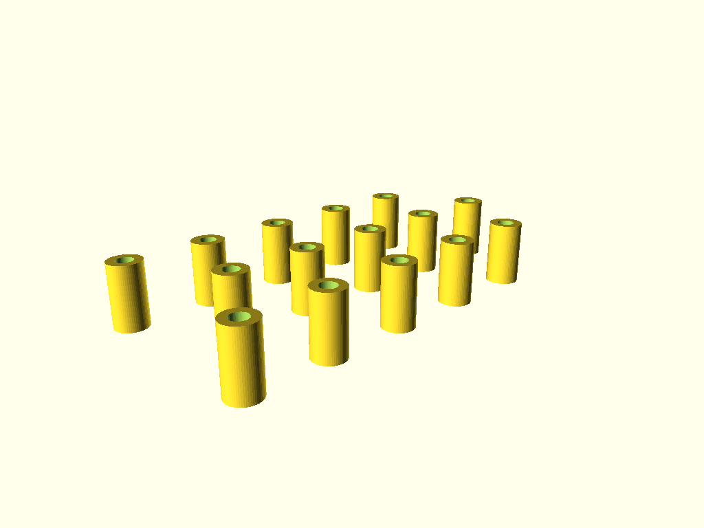 Hex or round M3 screw spacer, multiple pieces grid pattern
