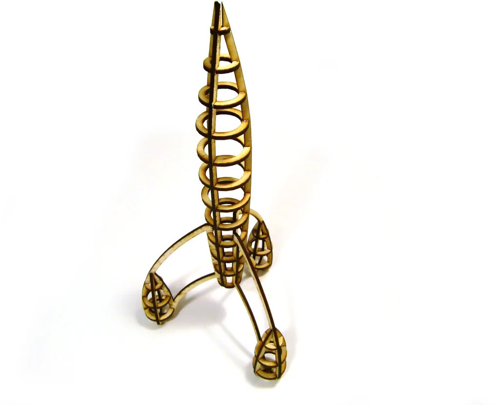 LaserCut - 3D puzzle Space Rocket