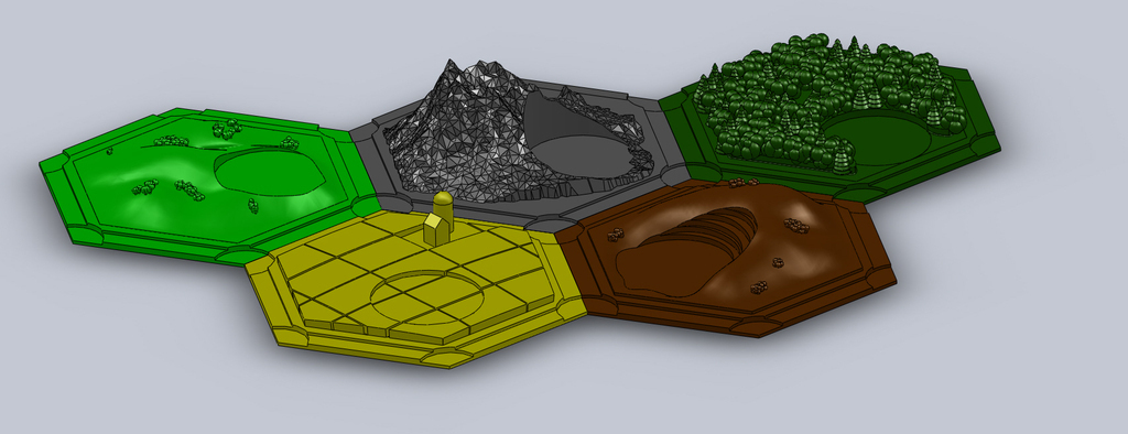 3D Catan Terrain Pieces