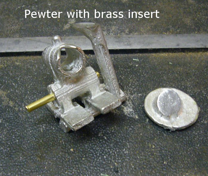 Pewter cast in ABS mold