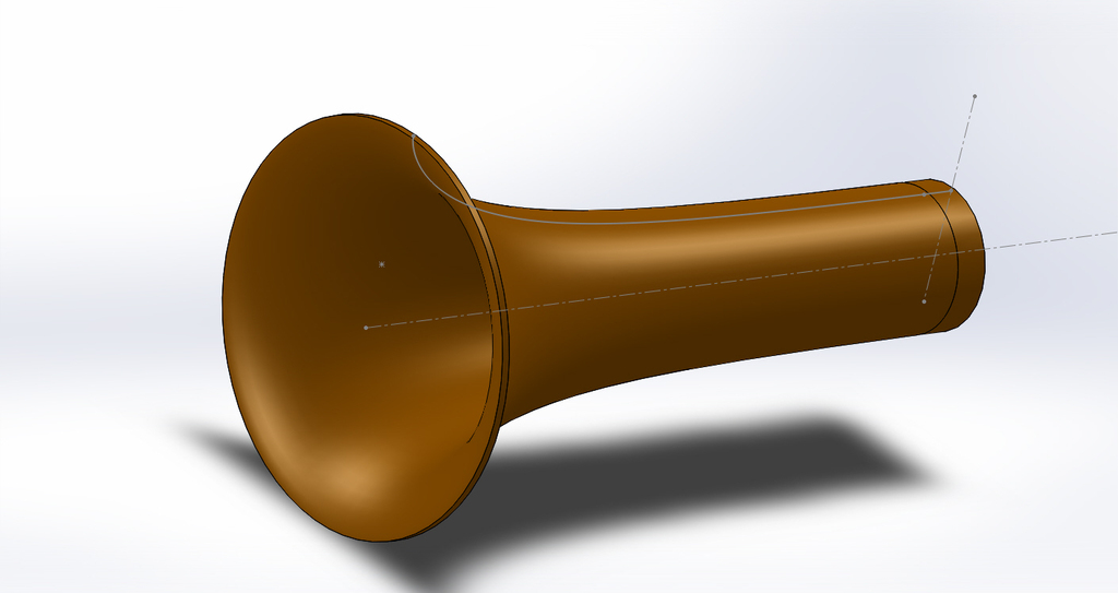 Tractrix curve, used for a horn/speaker & valve head