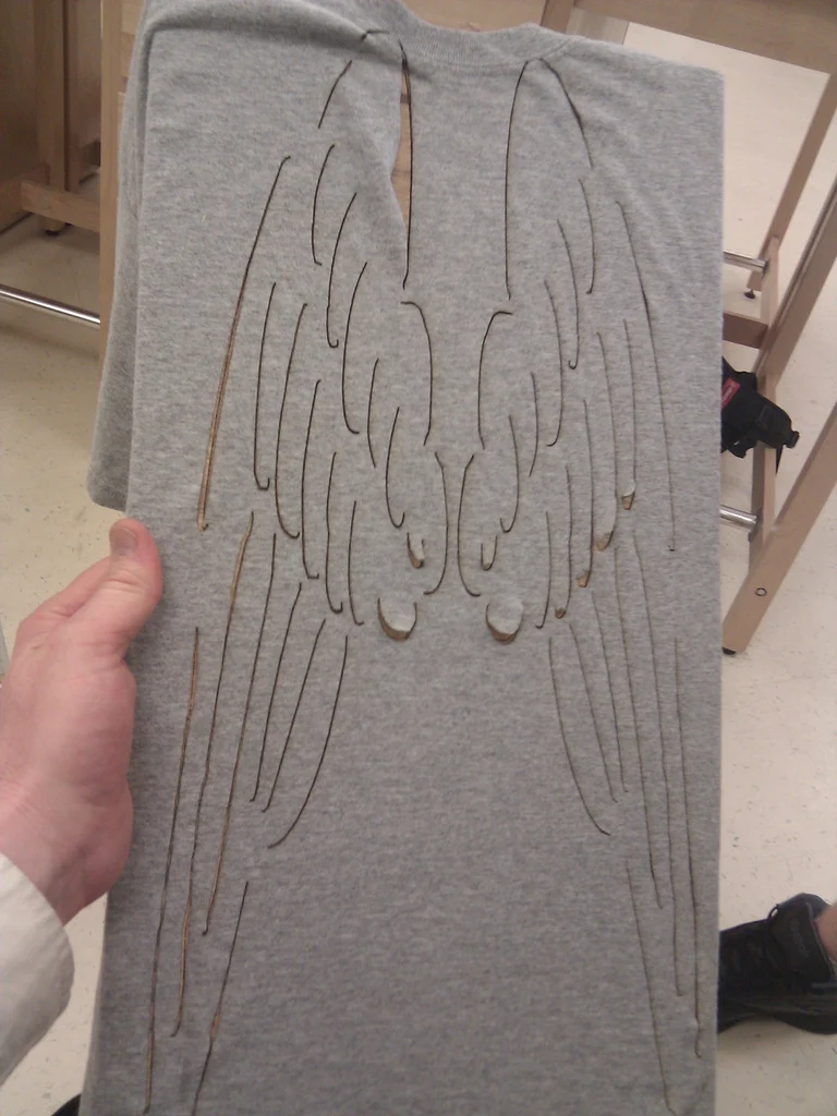 Angel wing laser cut shirt