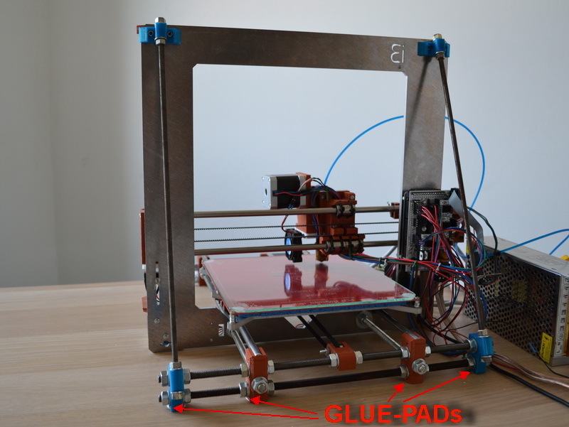 Stabilizer for Prusa i3 Z-axis - Diagonal bars + Gluepads