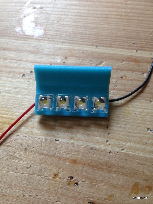 LED holder 3d Printer - Delta (Kossel Rostock & Co.) LED (Superflux) holder (E3D hotend, but others might work, too.)