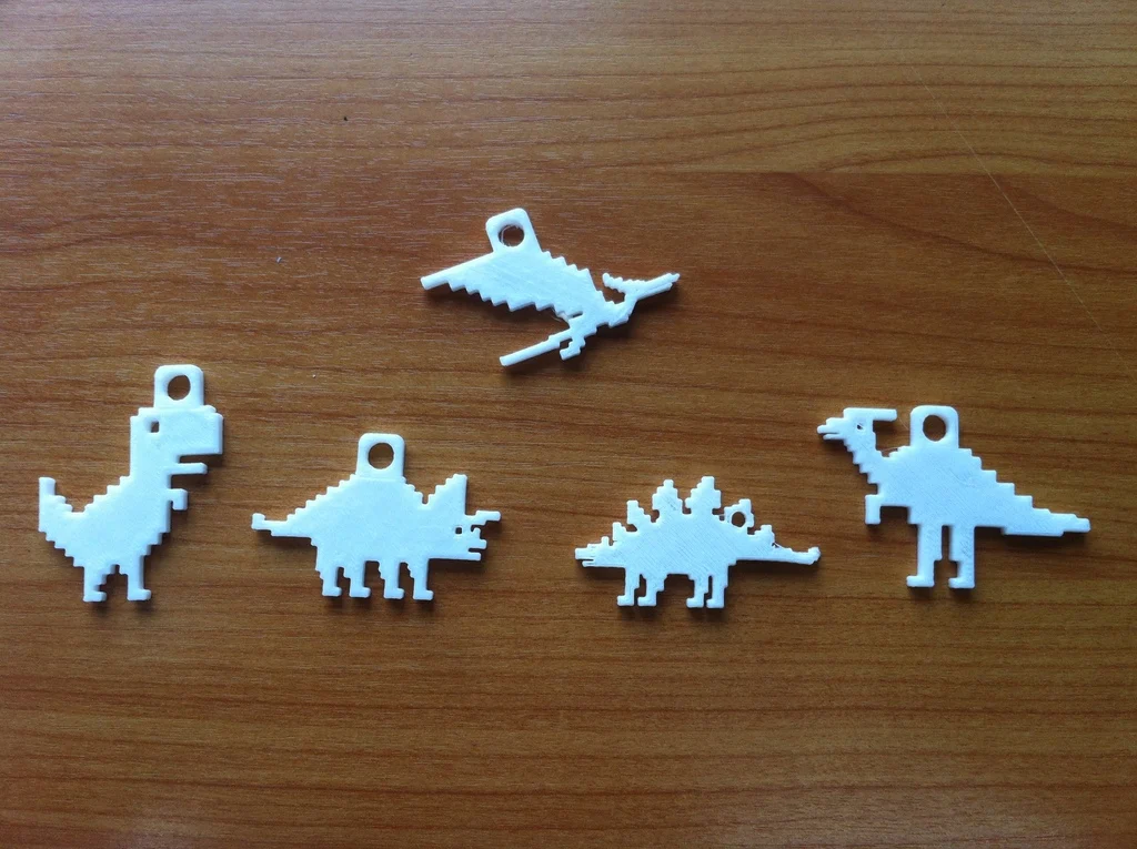 dino 8-bit keychain