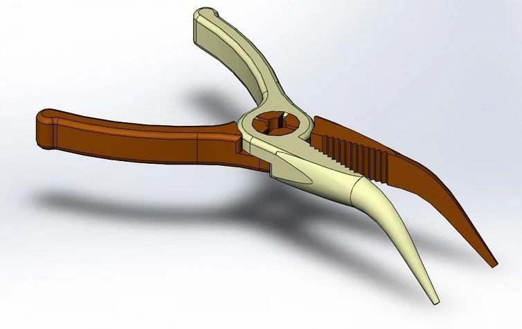 High quality curved pliers of 45Â° (Pinzas curvas de  45Â°)