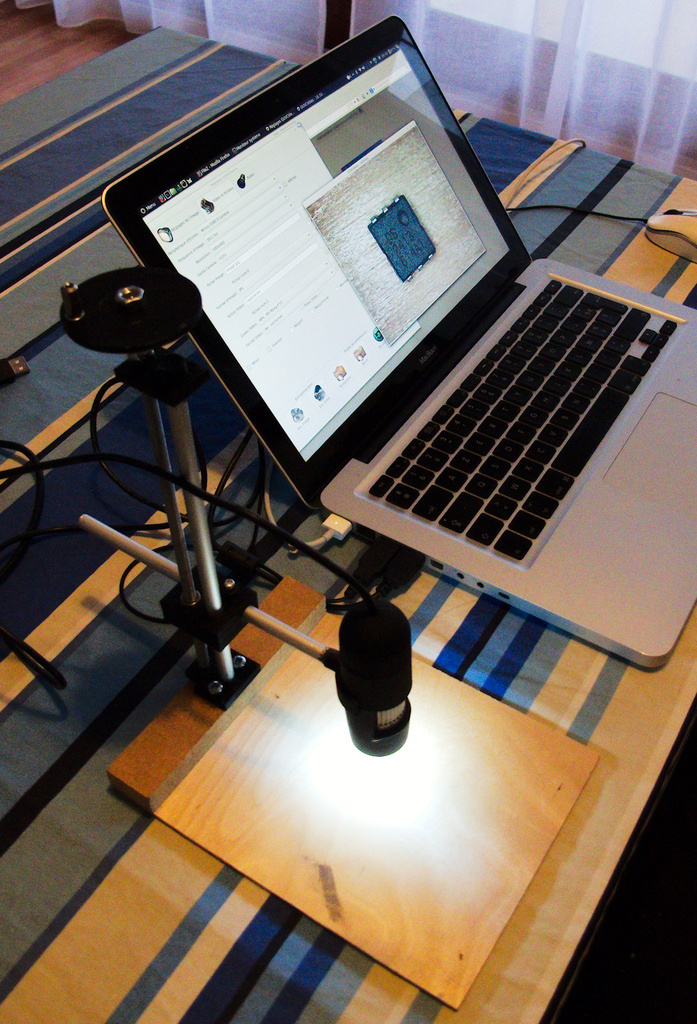 Accurate focus stand for Adafruit USB microscope