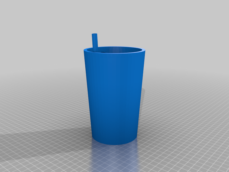 Drinking cup with straw